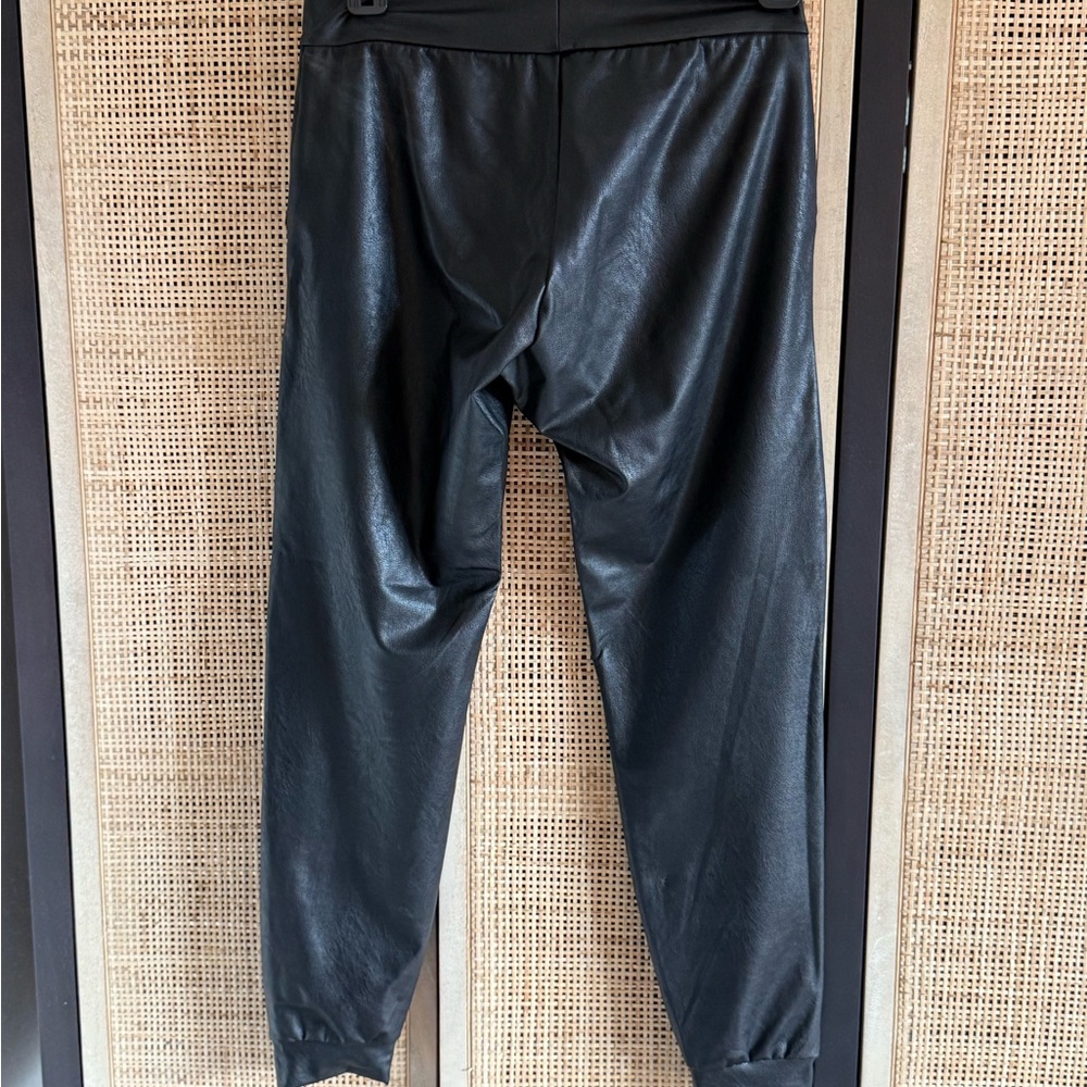 Commando Black Faux Leather Joggers - Picture 2 of 7